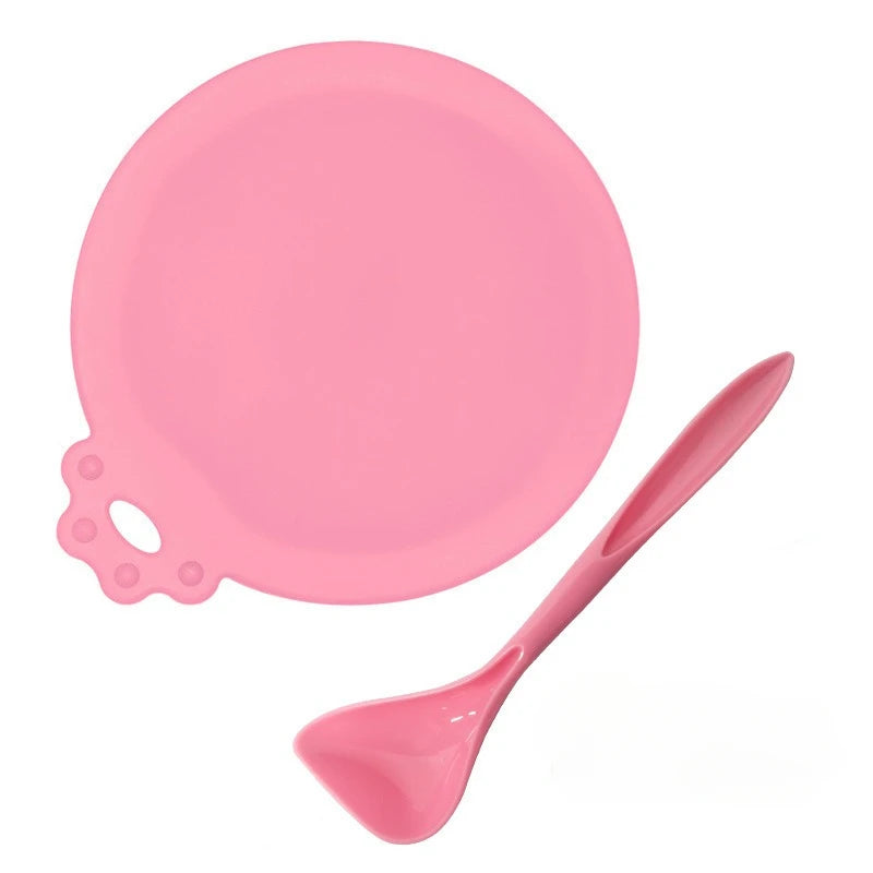 2Pcs/Set Reusable Pet Food Can Cover Silicone Dogs Cats Storage Tin Cap Lid Seal Cover with Spoon